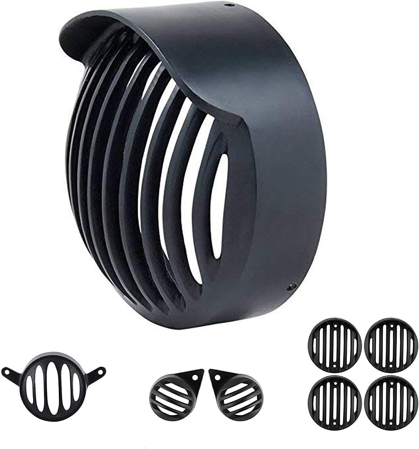 Ramanta Complete PVC Plastic Grill Set Compatible for Bullet Classic 350/500 BS-4 Model (Black with Cap, Set of 8)