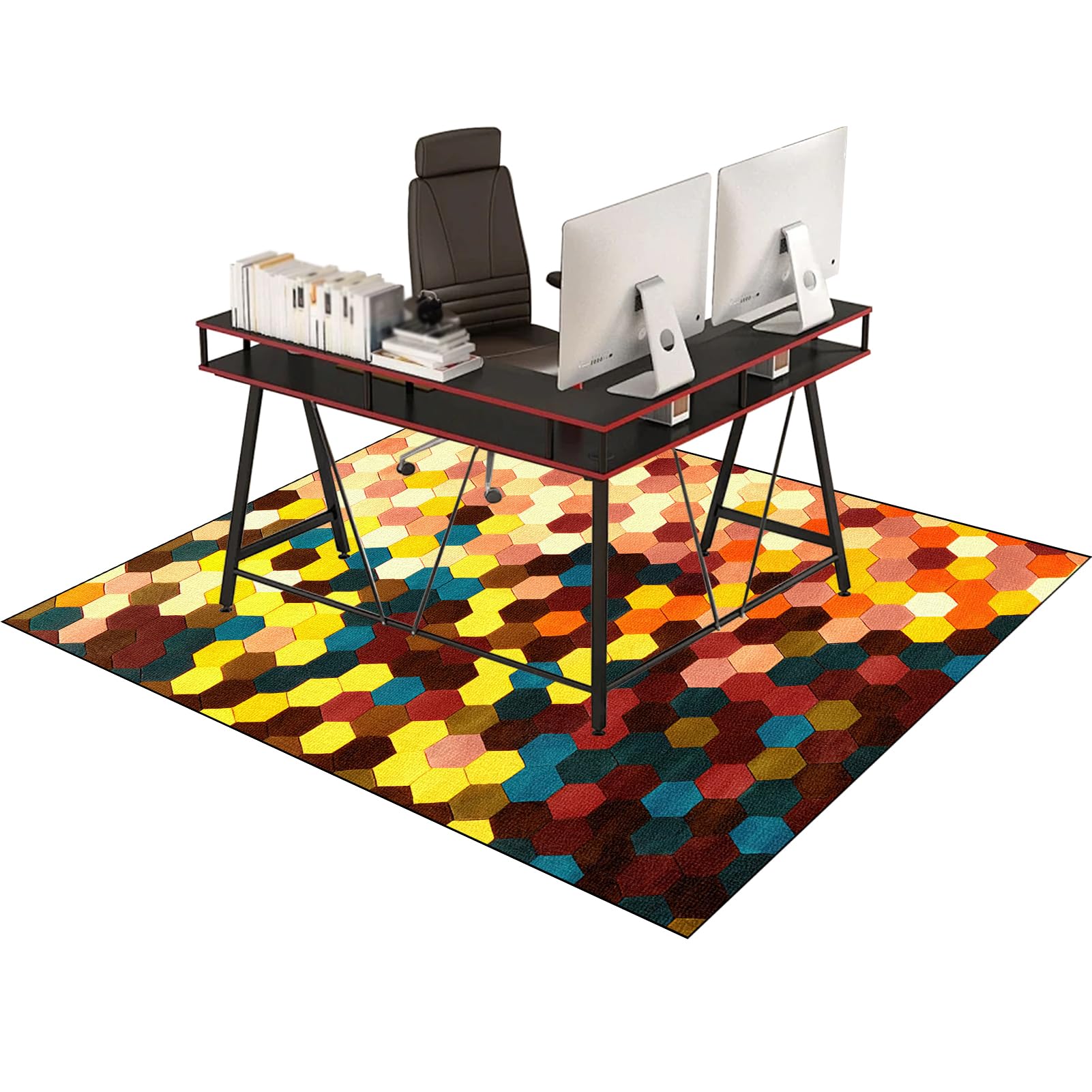 Tapis Chaise de Bureau Gaming Tapis de Sol pour Bureau Plancher de Bois