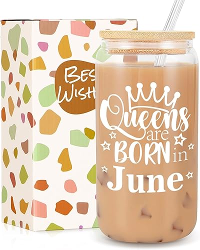 Miniatura 8 de Regalos de cumpleaños para mujeres, divertido vaso de cristal de feliz cumpleaños para ella, novia, amigas, esposa, mamá, mejor amiga, hija,