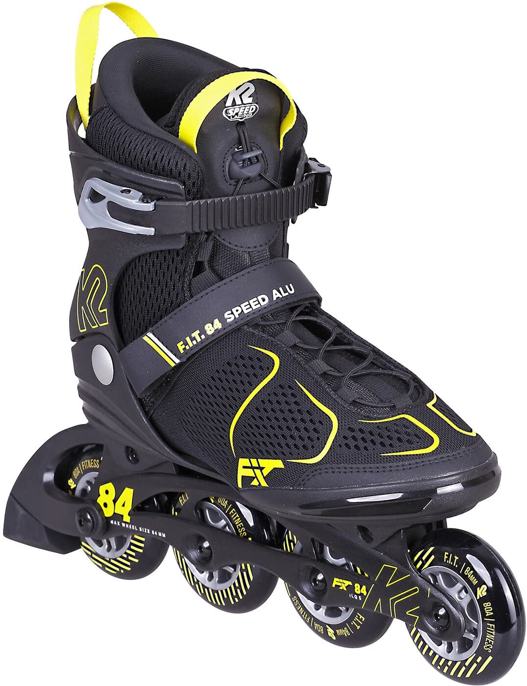 K2 F.I.T. 84 Speed Alu Inline Skate Black/Yellow