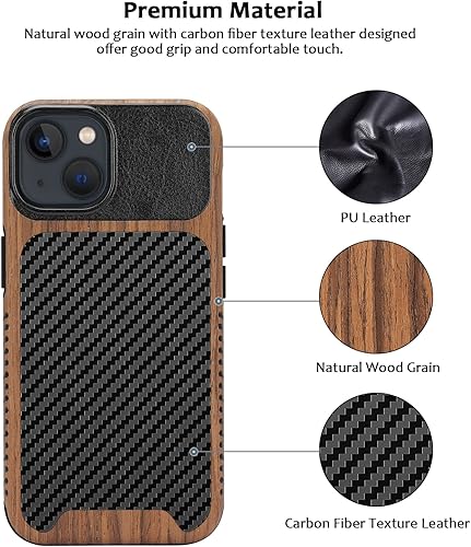 Miniatura 9 de ZZDZZ Funda magnética compatible con iPhone 13 compatible con Magsafe Funda híbrida de poliuretano termoplástico (TPU) a prueba de golpes (negro)