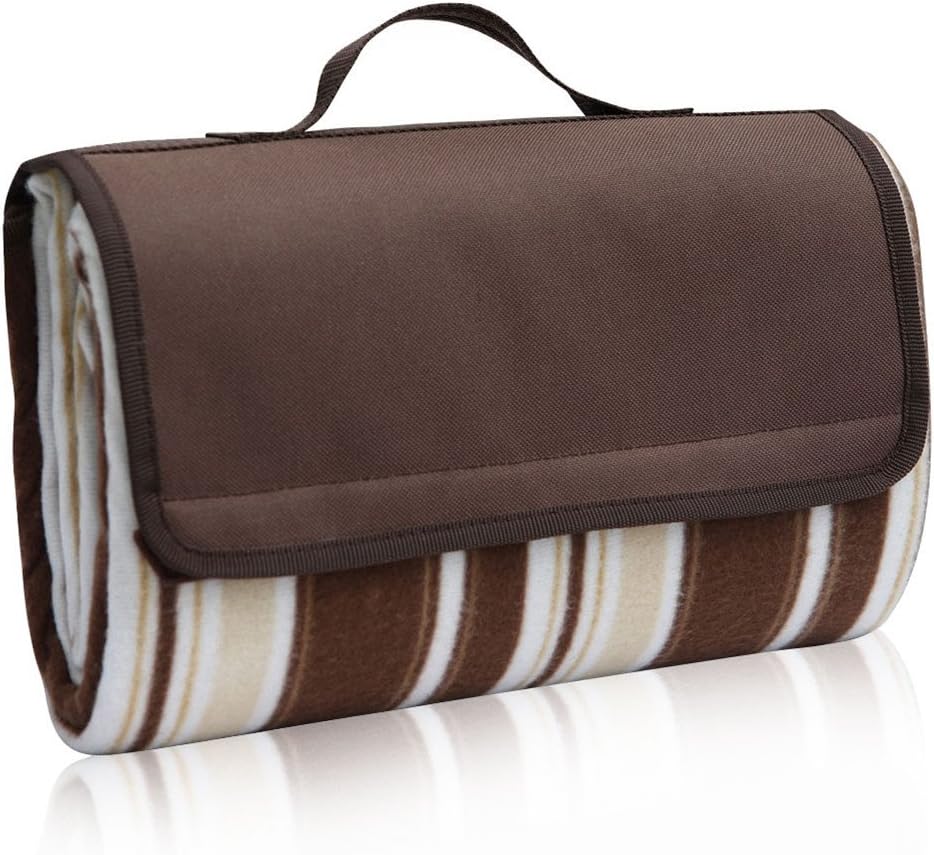 apollo walker APOLLOWALKER Portable Picnic Blanket Mat Large Foldable Waterproof Sandproof Durable for Outdoor Camping Beach Hiking Backpacking Traveling (COFFEE)