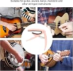 Professional Guitar Capo 6 String with Steel Spring and ABS Shell for Acoustic Electric Guitars(Light Pink)