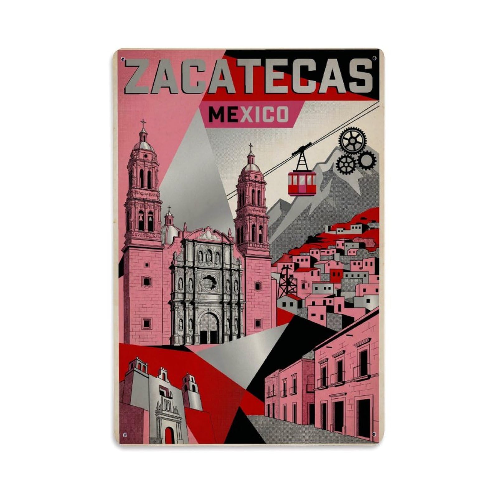 Mexico Zacatecas Travel Retro Metal Tin Sign