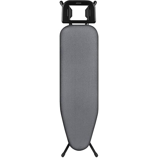 Classic Ironing Board 43" X 13" W/with Iron Rest | Full Metal Construction| Height Adjustable | Heat & Scorch Resistant Fabric | Anti-Skid Feet | Easy to Fold (Dark Grey)