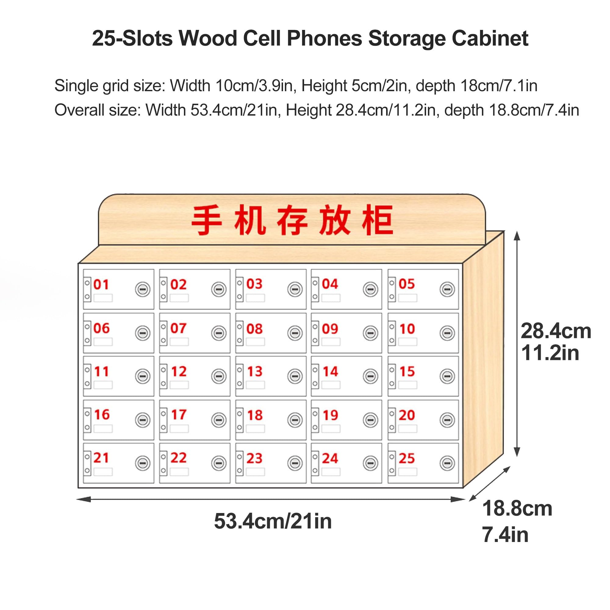 Supporto per telefono in legno per classe, 25 slot da parete, supporto per telefono cellulare, supporto per telefono in classe, accessorio da scrivania per insegnanti, soluzione salvaspazio