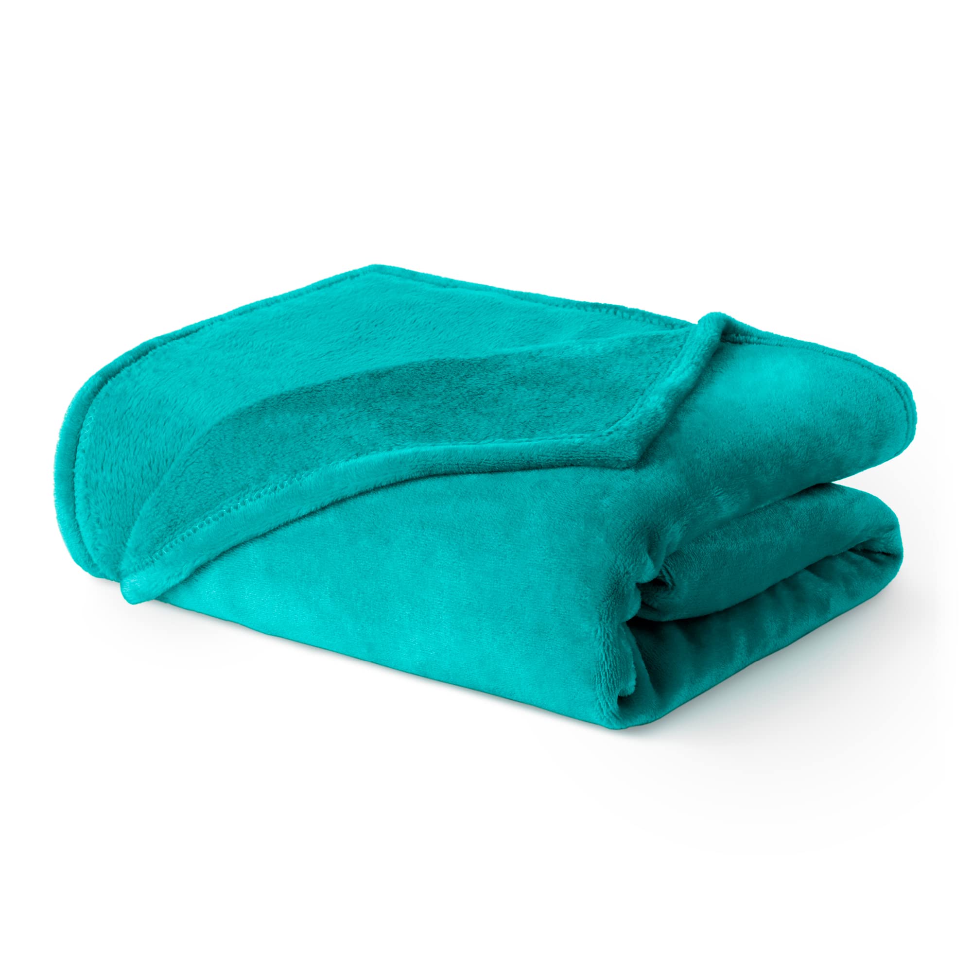 LIVIVO Flannel Fleece Blanket- Super Soft Cosy Cuddly Sofa Throw - Perfect For Bed, Sofa, Travel, Picnic & Camping - Single/Double/King (Ocean, Single)