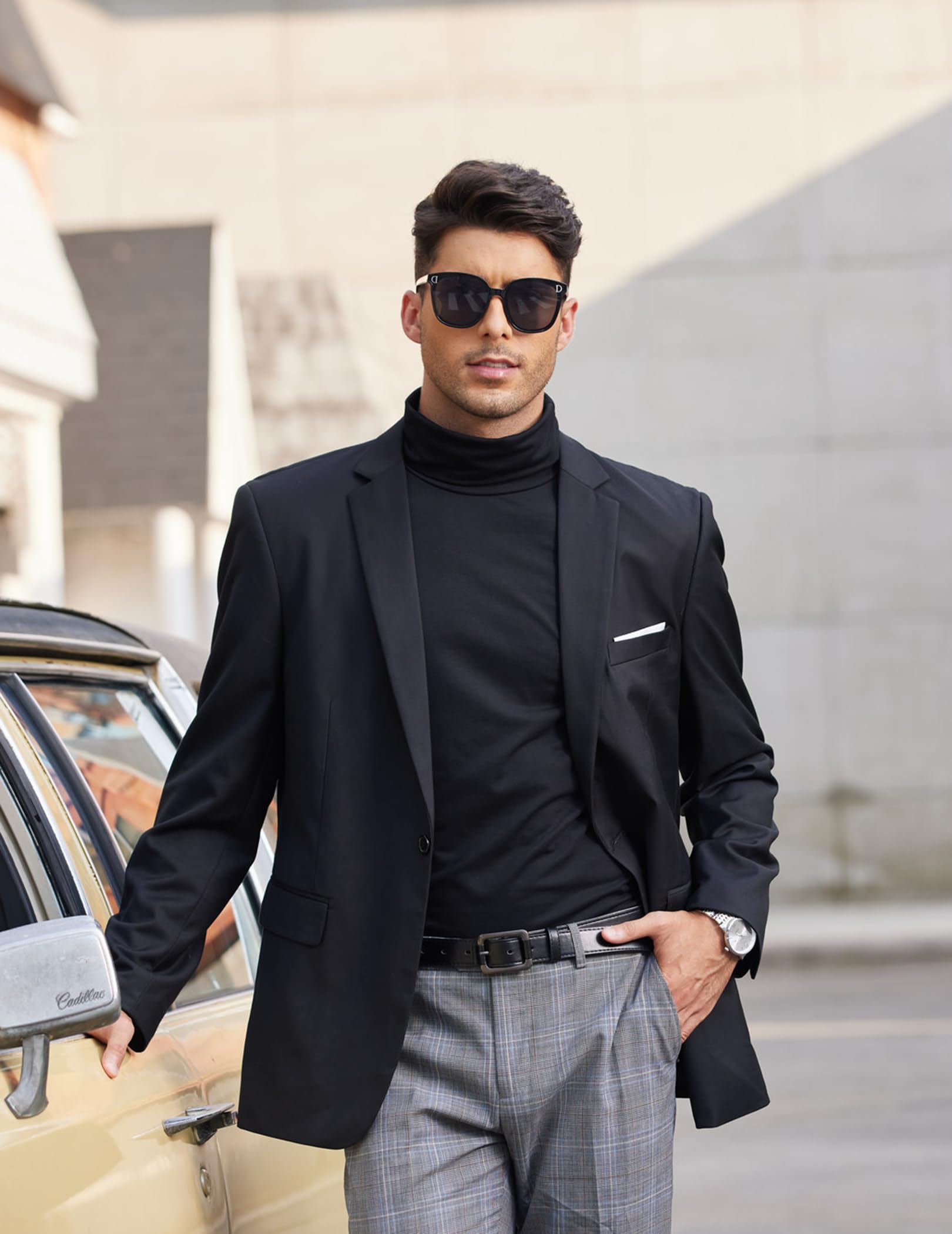 COOFANDY Pull Homme Col Roulé Ajusté T-Shirt Manches Longues Thermal sous-Pull Basique Pullover Pulls Chauds