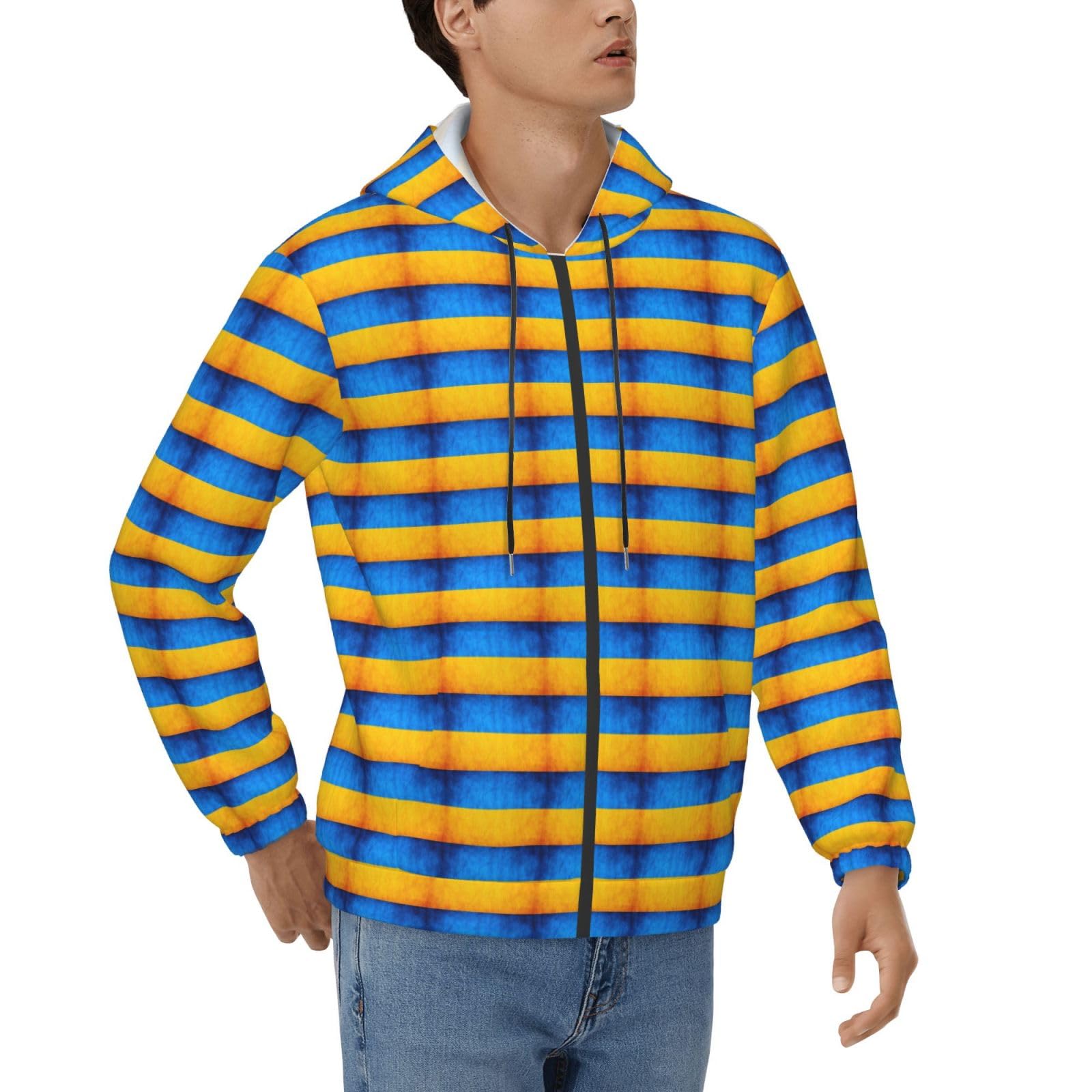 Sweat à capuche imprimé drapeau ukrainien homme chaud - 8