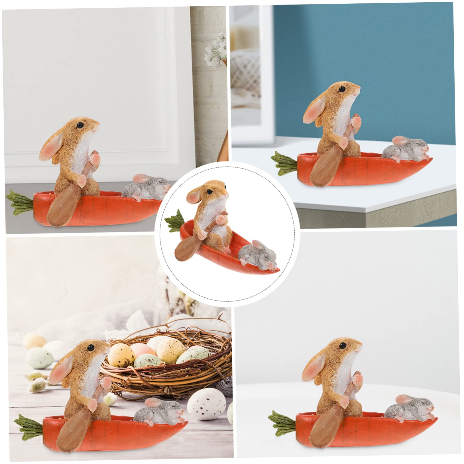 ABOOFAN 3 Pièces Ornement de Lapin Animaux en Verre Miniatures de Maison de poupée bureautique Accessoires Home Decor décor Le Cadeau Statue de Lapin Accessoire de Bureau Ménage Le Signe