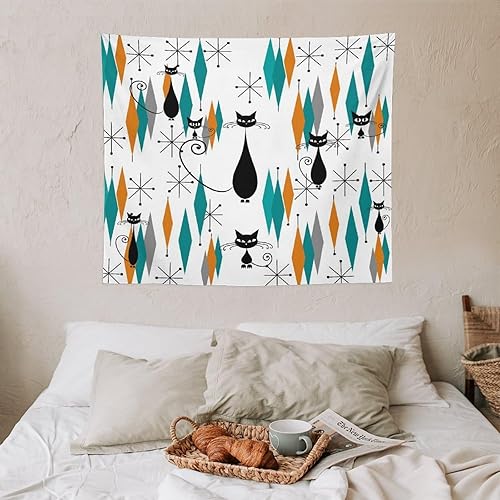 Miniatura 205 de Tapiz floral retro de los años 60 y 70, diseño hippie de primavera Groovy Flower Power Flower Boho para colgar en la pared, arte neutro para Hippie