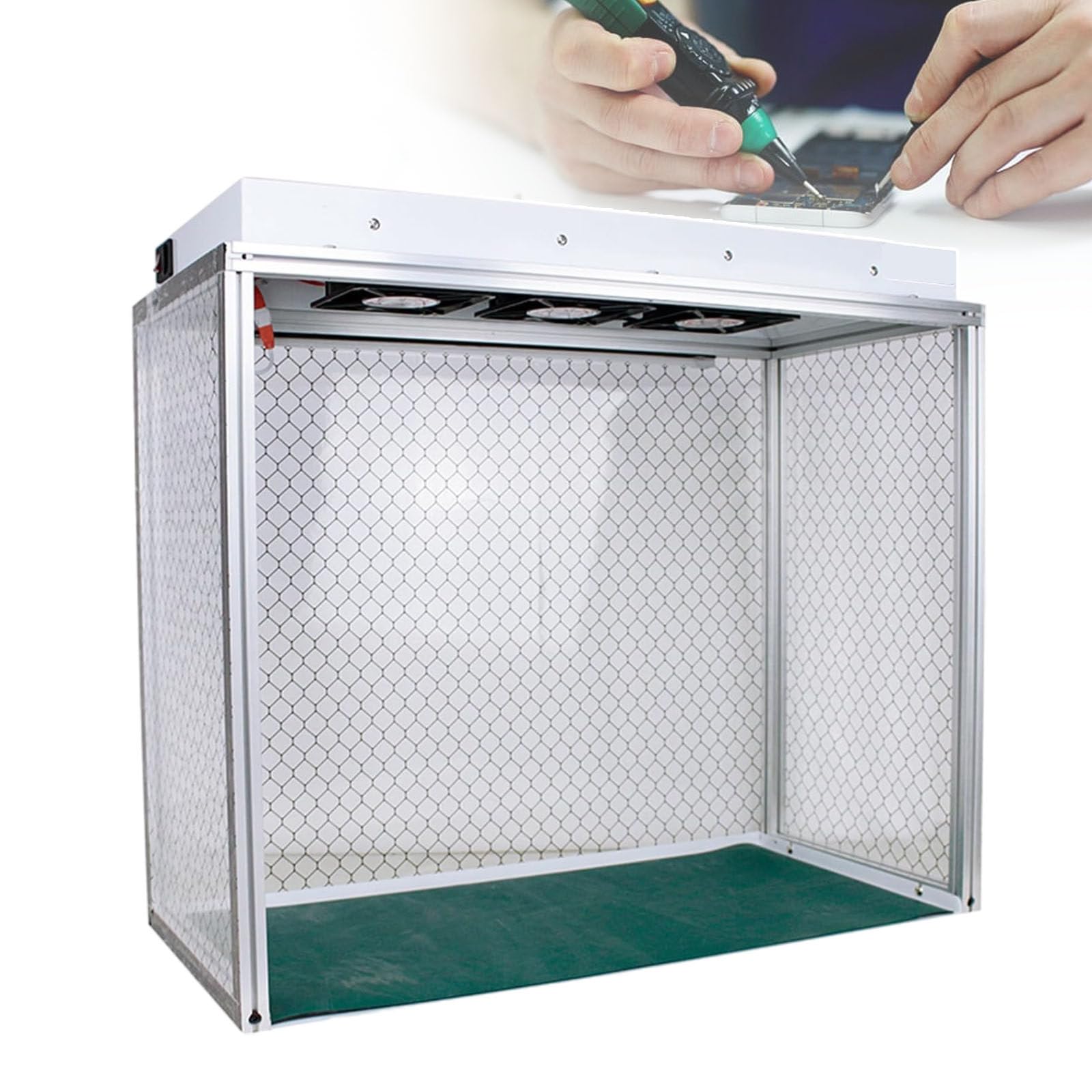Banco per Flusso d'Aria da Laboratorio,Postazione di Lavoro per Camere Bianche,per Camere Bianche, Impianti E Laboratori per Colture di Tessuti,con Lampade E Tre Ventole