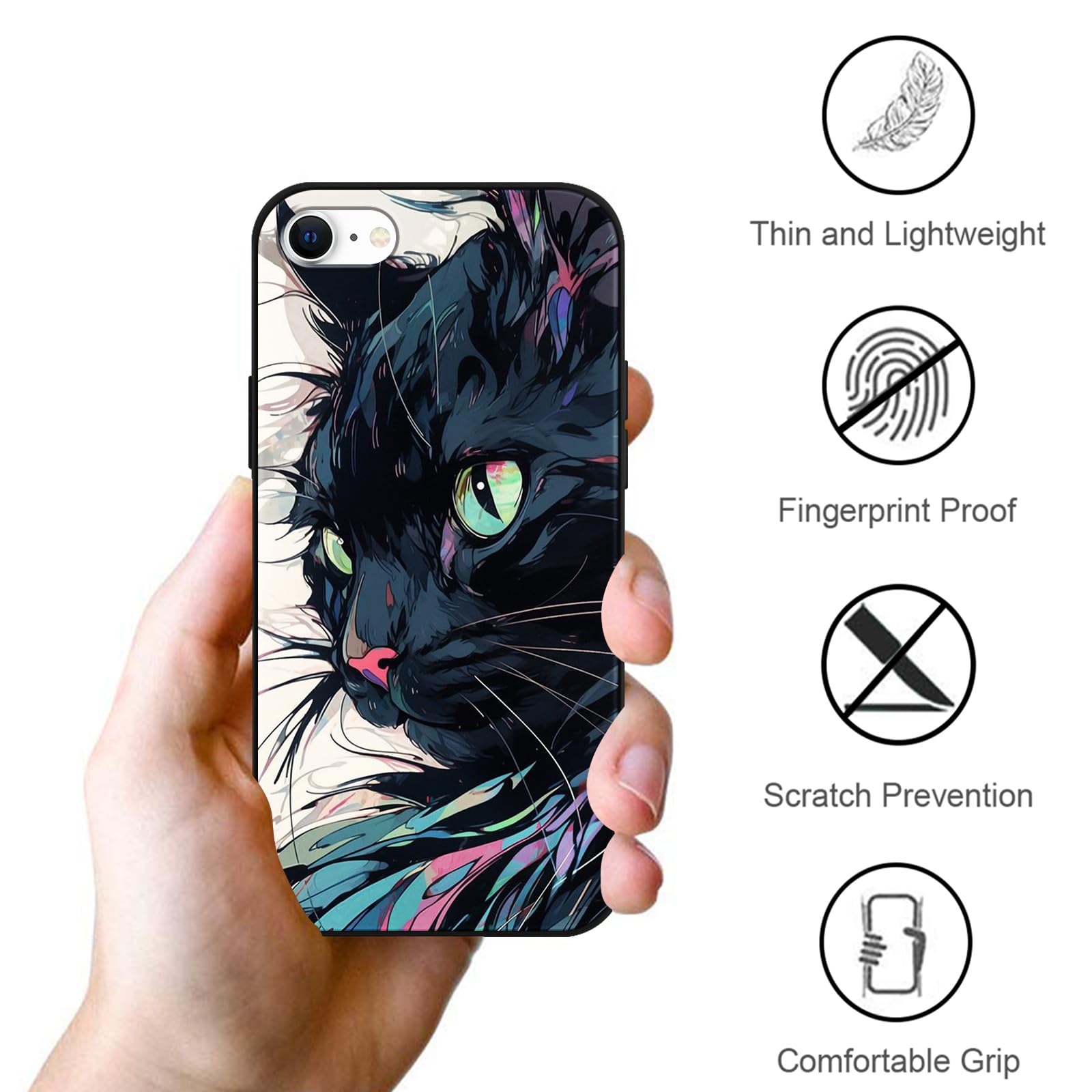 PBNDJVG 2 Confezioni Custodia per iPhone 7/iPhone 8/iPhone SE 2022/2020 4.7 Pollici, Anime Giappone Art Estetica Motivo Manga Antiurto Protezione Case Flessibile TPU Silicone Cover Bumper, Nero1 PBNDJVG 2 Confezioni Custodia per iPhone 7/iPhone 8/iPhone SE 2022/2020 4.7 Pollici, Anime Giappone Art Estetica Motivo Manga Antiurto Protezione Case Flessibile TPU Silicone Cover Bumper, Nero1