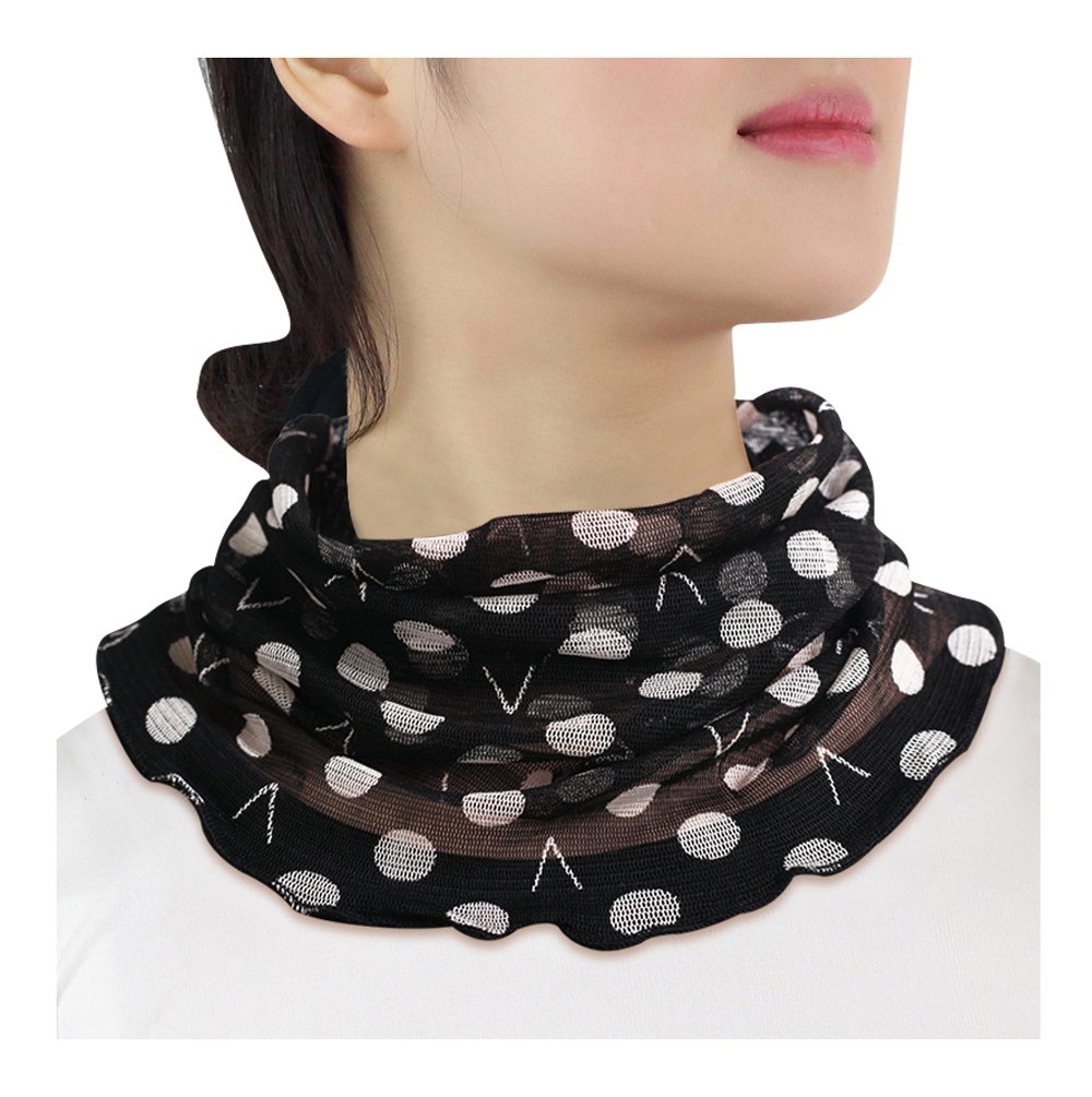 UK_Stone Women 100% Mulberry Silk Neck Warmer Faux Collar Neckerchief Neck Scarf Infinity Loop Scarf(#7)
