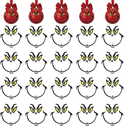 20 calcomanías de decoración de Navidad para adornos, calcomanías de vinilo de Navidad, calcomanías de decoración de Navidad, calcomanías faciales