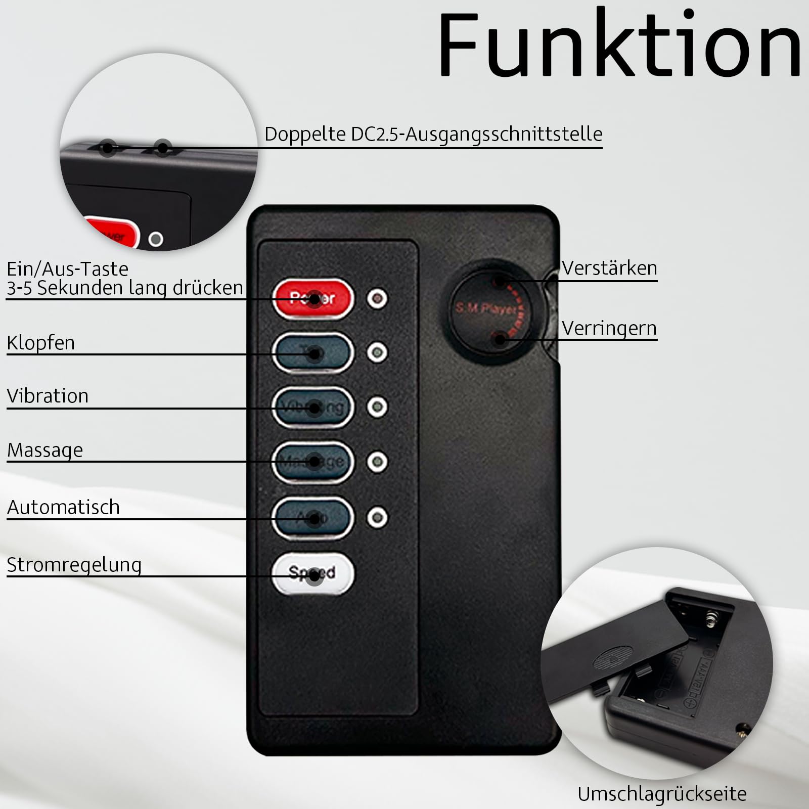 BDSM Penisring mit Fernbedienung Hodenring für Männer mit einstellbarer Lederbindung Vibration