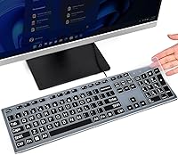 Vista 1 de Funda para teclado con letras grandes compatible con DELL KB216 KB216b KB216t KB216d KB216p Teclado con cable y protector de teclado inalámbrico