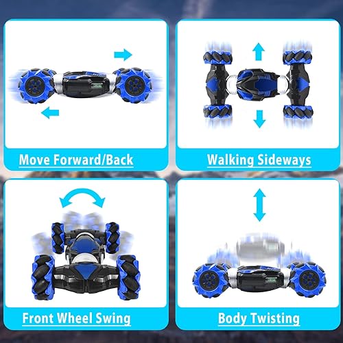 Miniatura 3 de AGNEVE RC Stunt Car Remote Control Car with Gesture Sensor 4WD 24GHz Twisting Vehicle with Light Music Mini Deformation Toy Cars for Boy Kids Girl