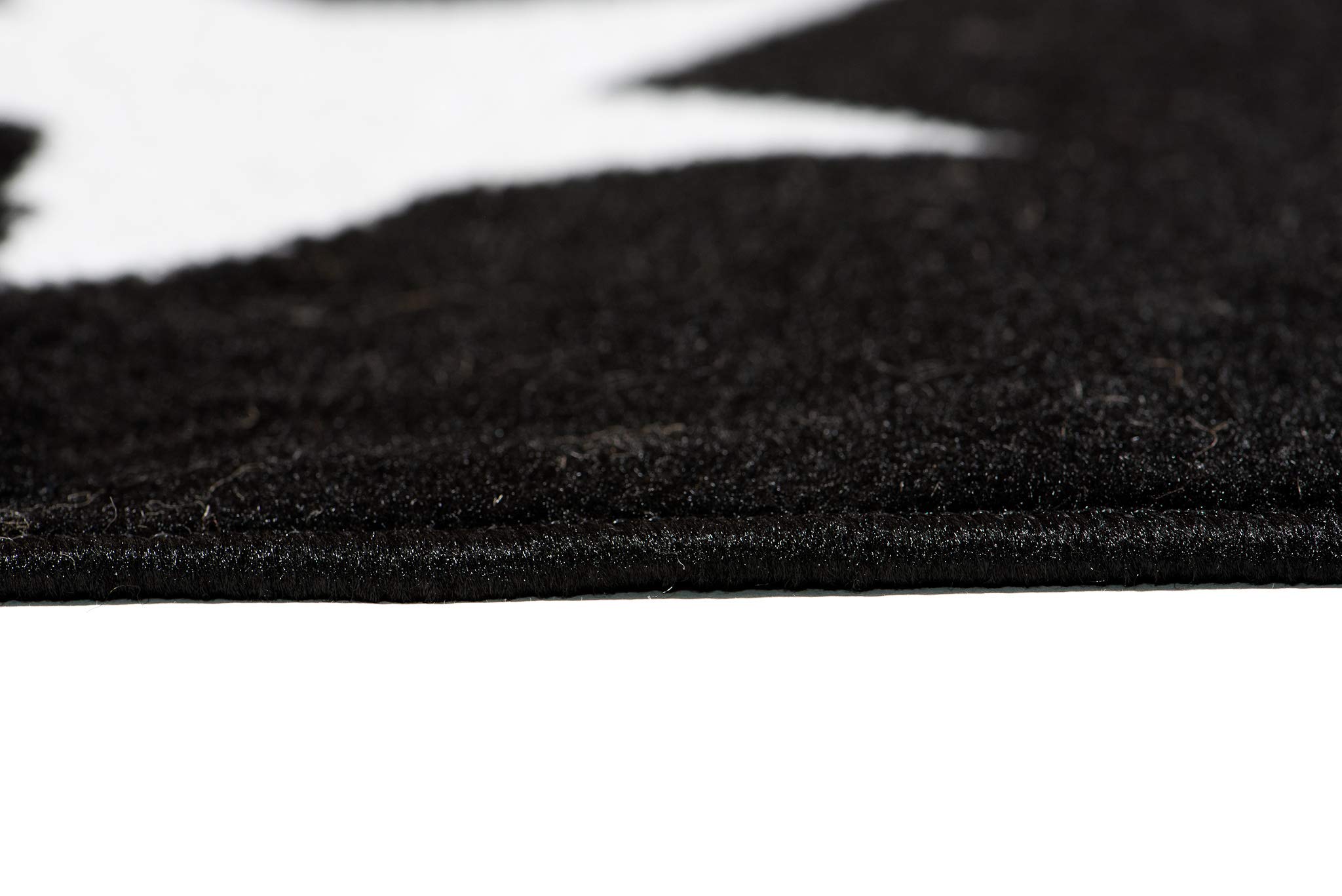 TAPISO Bali Tapis de Salon Chambre Ado Jeu Design Moderne Noir Blanc Géométrique Etoiles Pois Doux Fin 220 x 300 cm