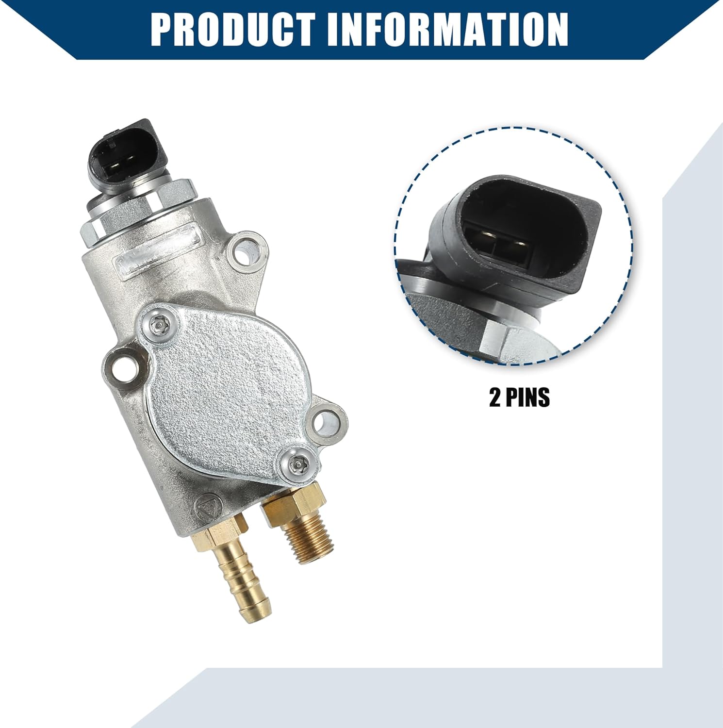 No.03H127025R High Pressure Fuel Pump for Porsche for VW Passat/Inner/Durable Metal / 1 Pcs Silver Tone