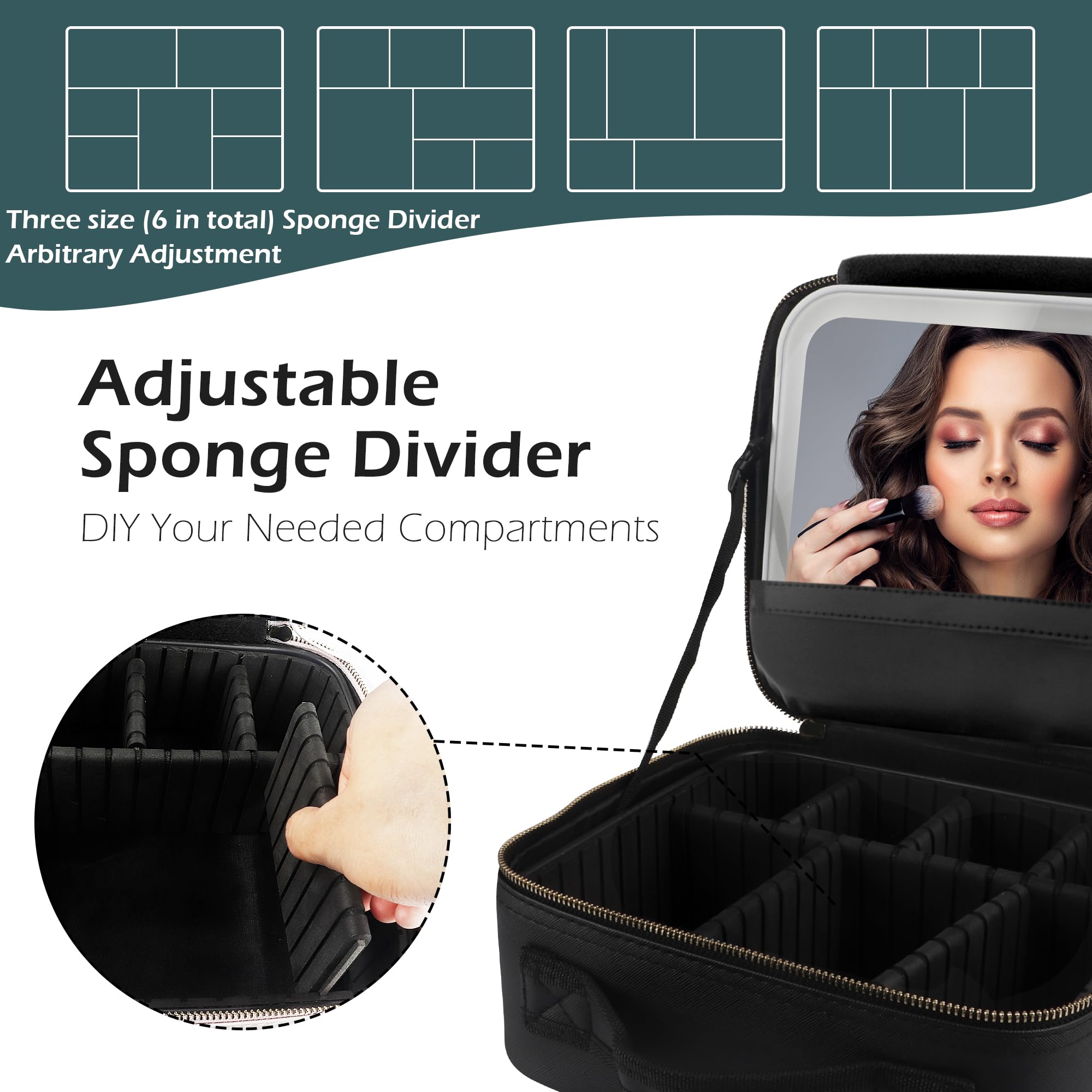 Organizador De Maquillaje Neceser De Maquillaje Con Espejo LED
