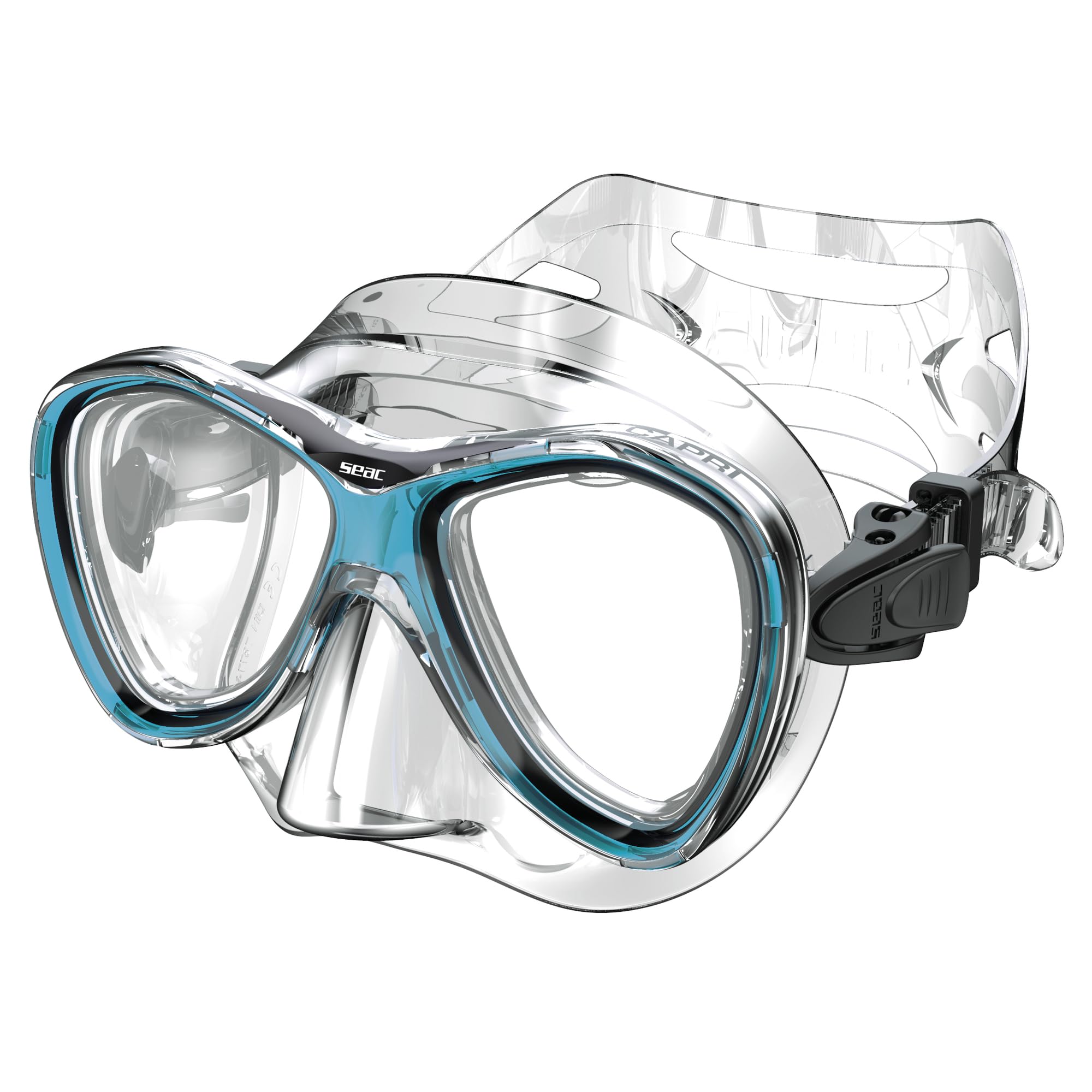 Seac Capri, Silicone Diving Mask, Ideal for Snorkelling, acquamarine, regular