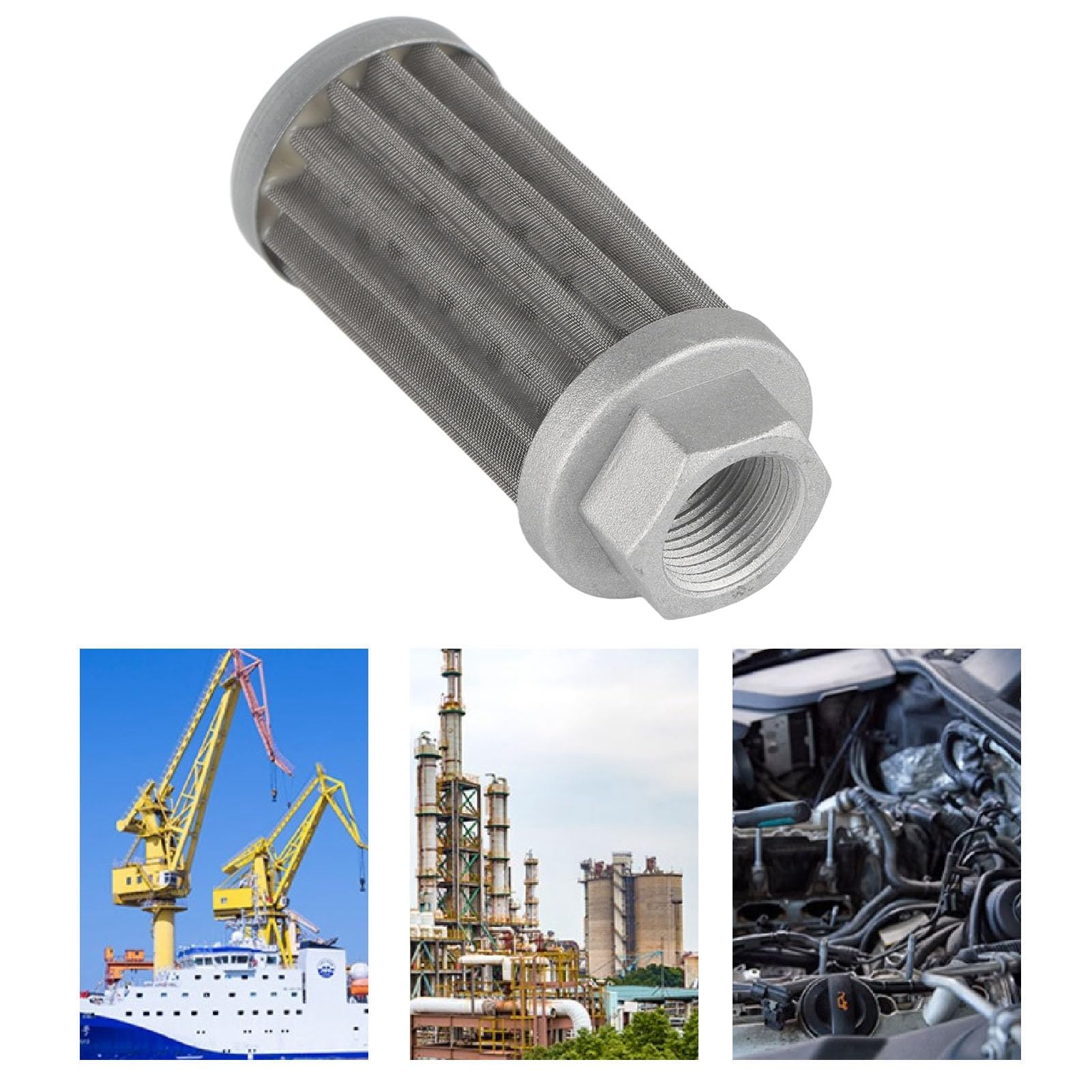 Generic Crépine D'aspiration Hydraulique Efficace en Acier Inoxydable, Large Application, Filtre à Carburant D'aspiration, Connexion Tubulaire pour Machines Lourdes (taille : 3,3" X 1,4")