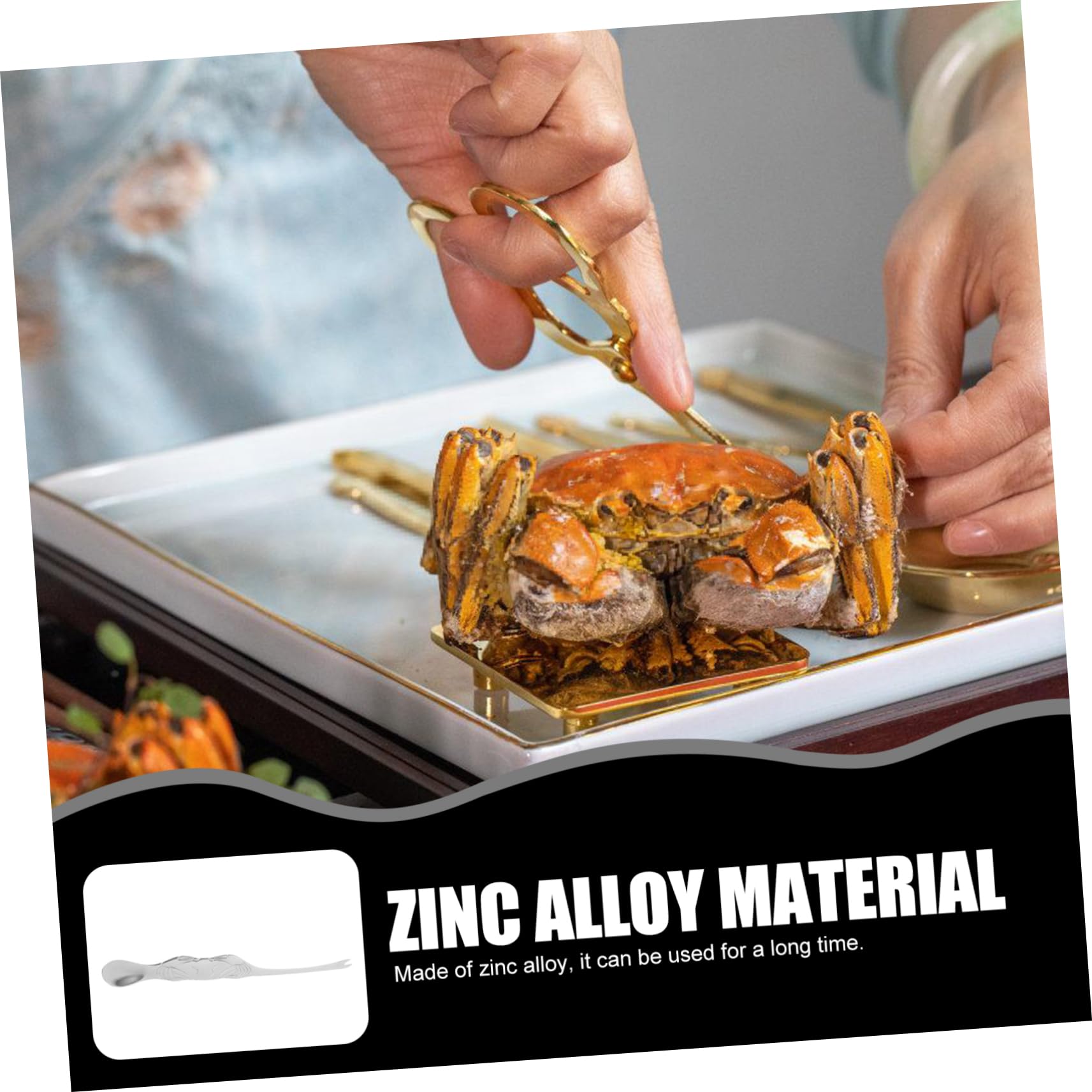 MAGICLULU 5piezas Herramientas para Mariscos y Cangrejos De Inoxidable Duradero Incluye Agujas y Tijeras para Uso Restaurantes y Hogares Color Azul