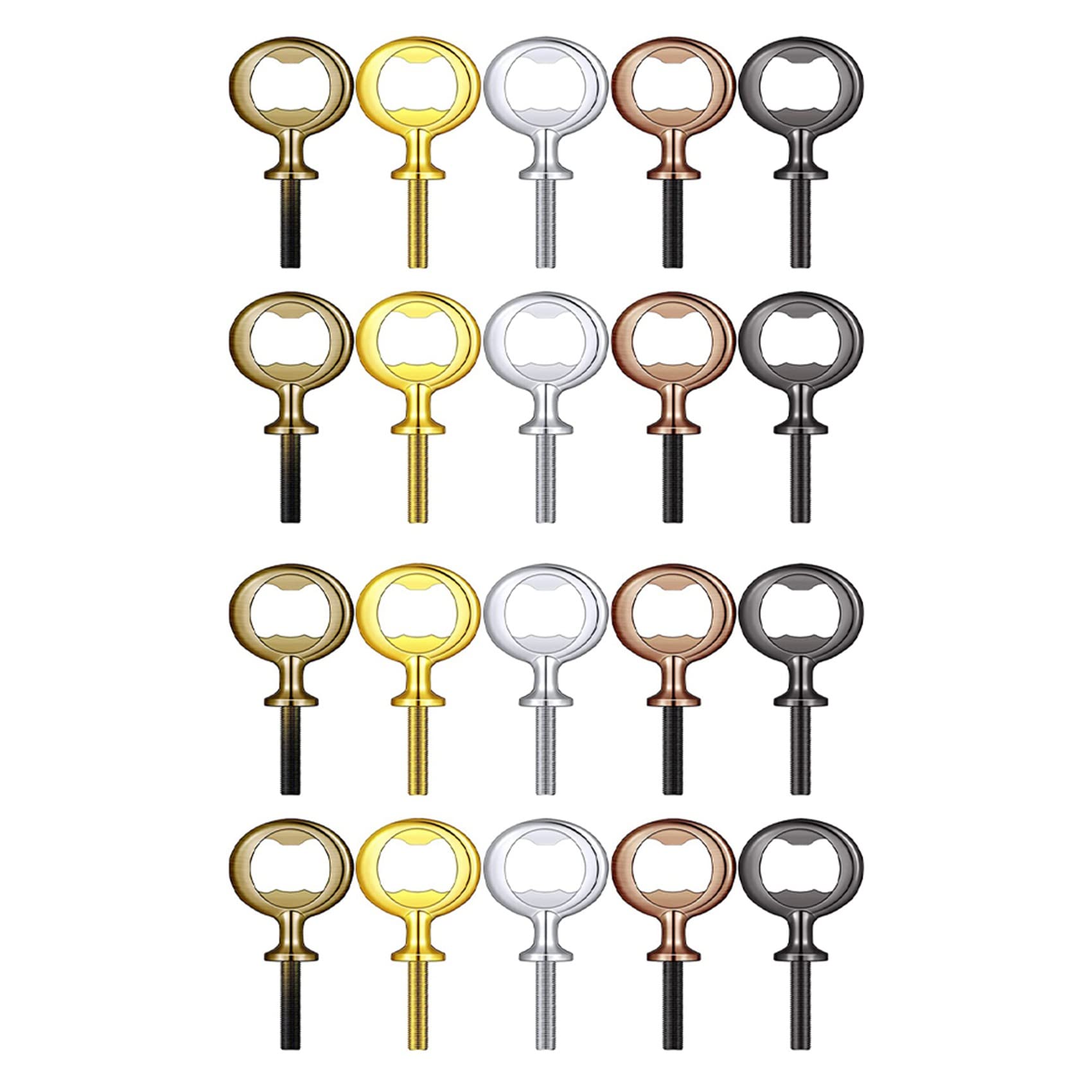 Owaefuqoir 20Pcs Metal Bottle Opener Blanks Stainless Steel Bottle Opener Inserts Kit Threaded Beer Opener Hardware