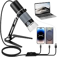 Vista 9 de Ninyoon Microscopio WiFi 4K para iPhone Android PC, 50-1000X Microscopio digital USB inalámbrico Super HD endoscopio cámara compatible con todos