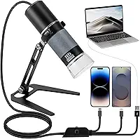 Câmera de microscópio digital Full HD 1080p USB para iPhone/iPad Android PC, microscópio portátil de alta definição 50-1000X com luz para plantas de moeda, pele de solda tricoma e couro