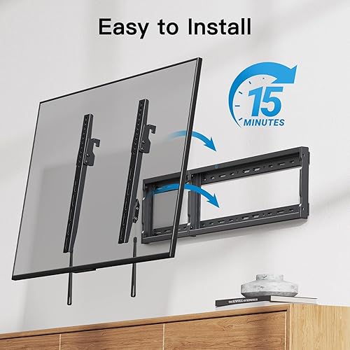 Miniatura 7 de Pipishell Soporte de pared para TV inclinable con certificación UL, perfil bajo para la mayoría de televisores curvos planos de plasma LED LCD OLED