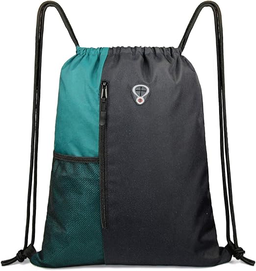 BeeGreen Drawstring Backpack Sports Gym Bag With Shoe Compartment and Two Water Bottle Holder …