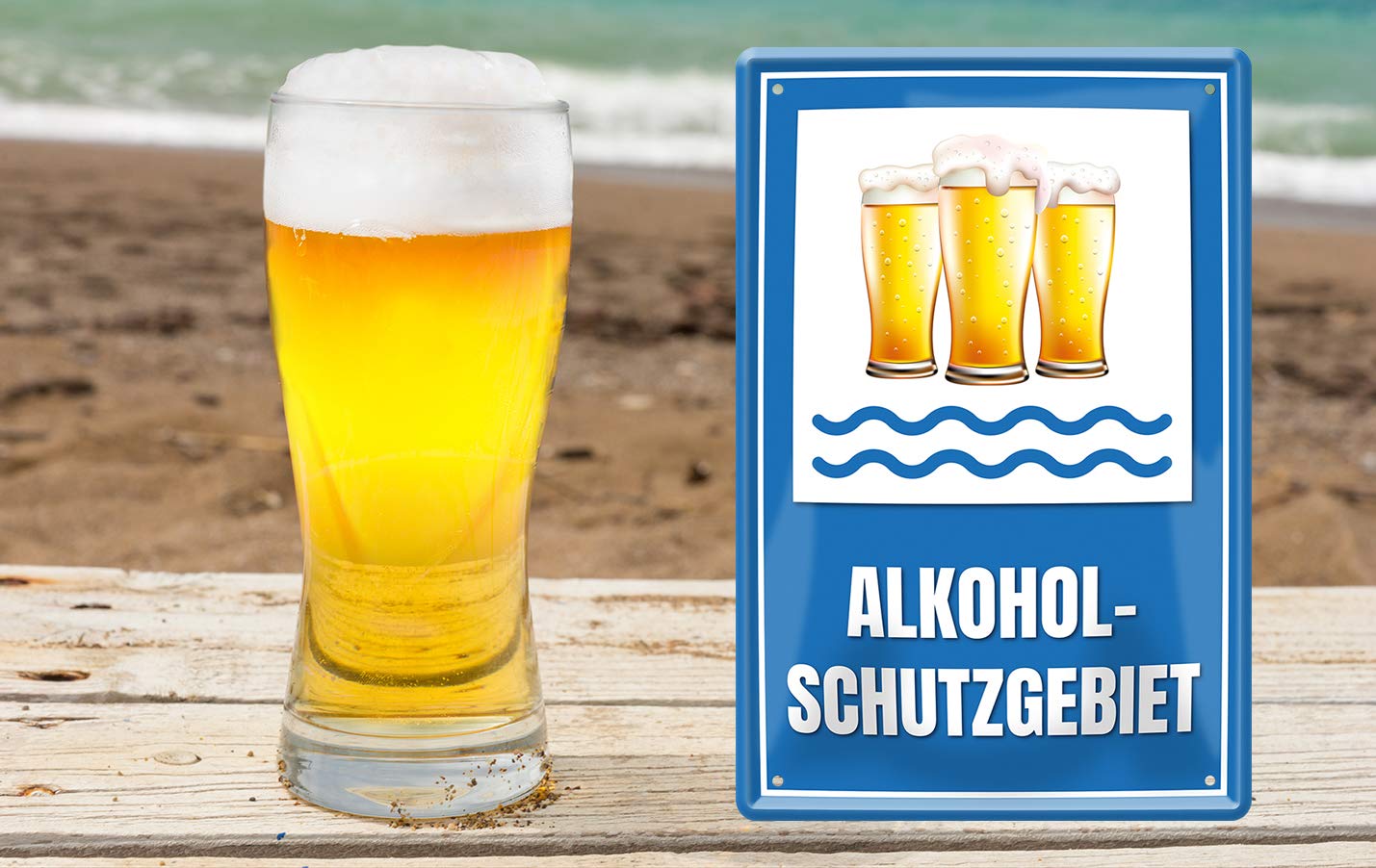 Alkohol-Schutzgebiet Blechschild – 20x30 Cm, Retro-Design, Mit Aufhängung, Für Bar, Keller, Partyraum