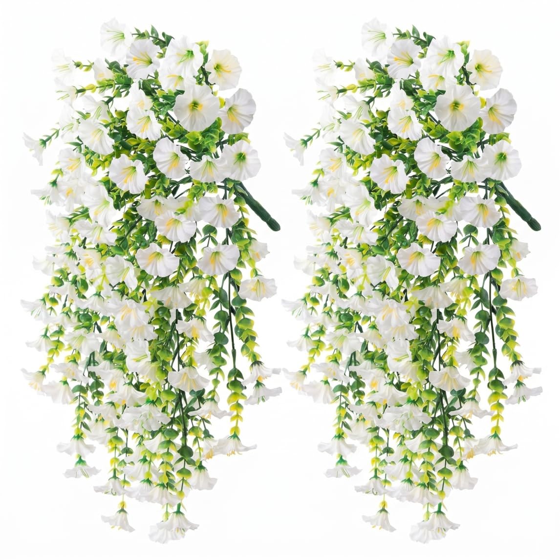 Fleurs artificielles à suspendre résistantes aux UV fausses vignes blanches