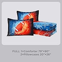 Vista 43 de Andency 3D Baseball Comforter Full (79x90 Inch), 3 Pieces(1 Baseball Comforter, 2 Pillowcases) Microfiber Sport Bedding Set for Boys Kids Teens
