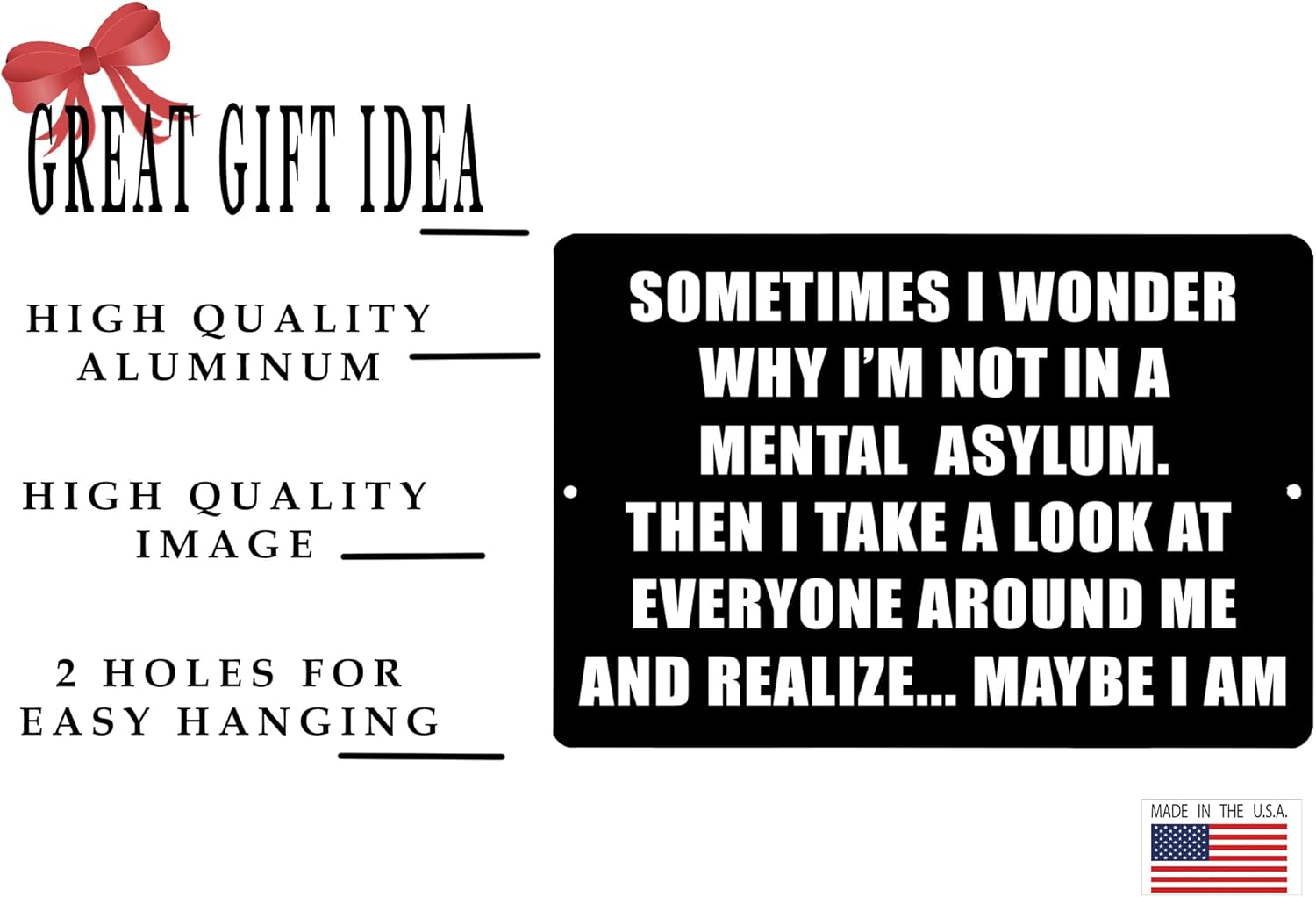 Rogue River Tactical Sometimes I Wonder Funny Sarcastic Metal Tin Sign Wall Decor Man Cave Bar Office Garage Shop Home Decor Room - Image 2