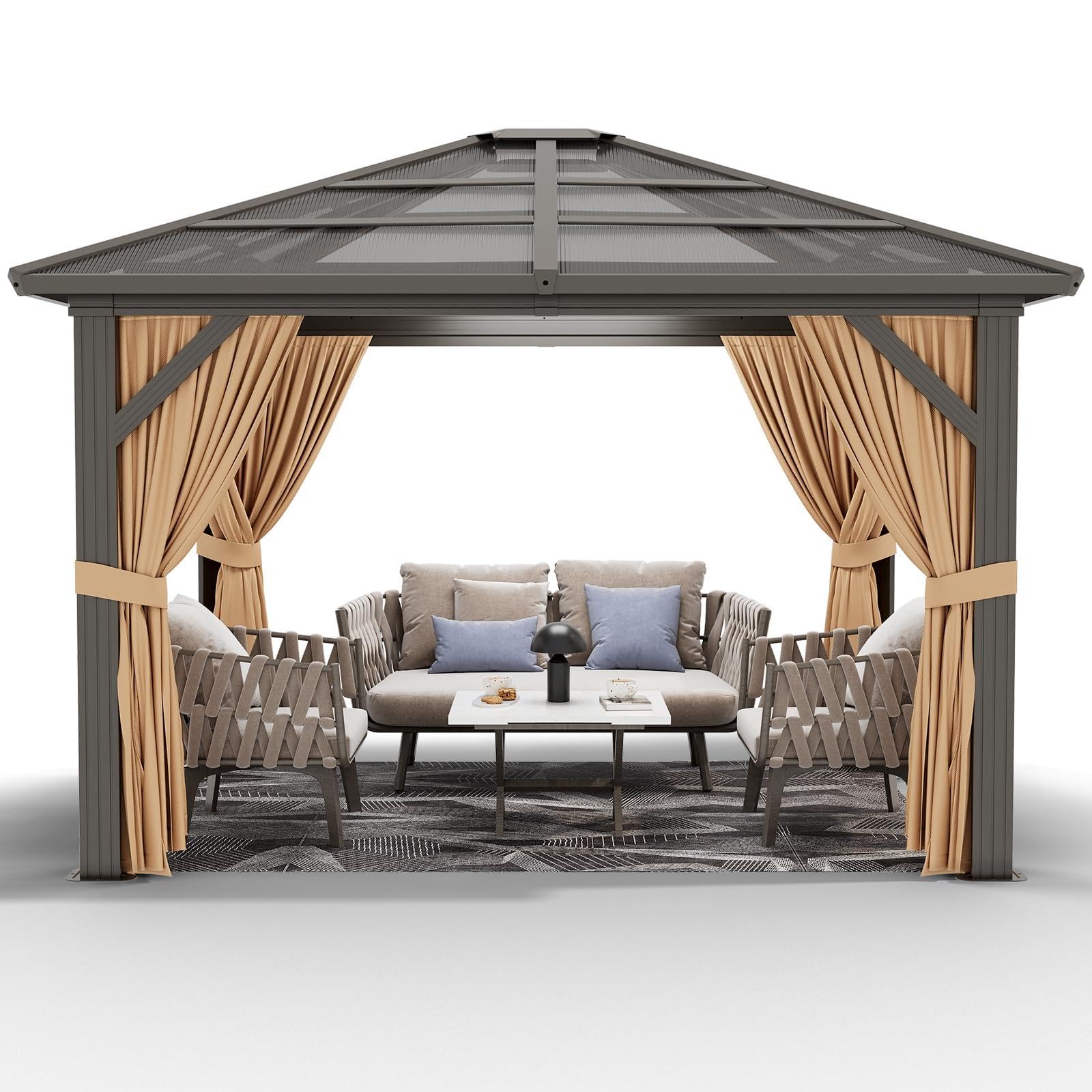 Amazon.com : GAOMON 10x12ft Gazebo, Hardtop Outdoor Canopy