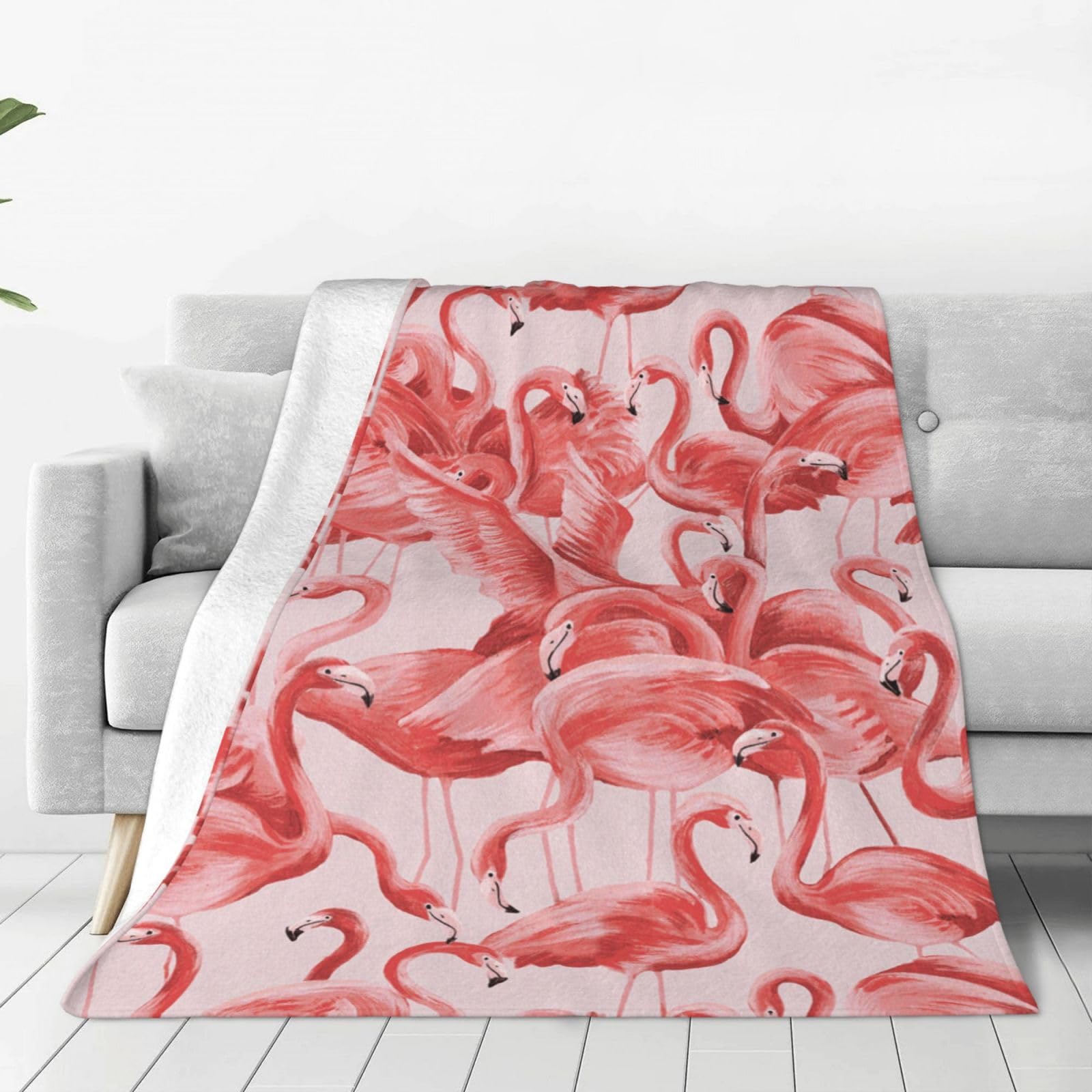 Wksgdsg Women's Black Anti-Pilling Flannel Blanket For Bed Sofa Camping, Flamingo King Size Blanket 80X60 Inch, Plush Warm Reversible Throw Blankets For Thick Fuzzy Cozy Bed Blankets For Adults, Gift
