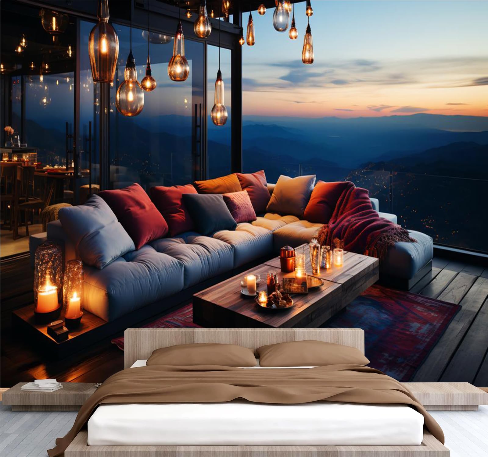 Carta da parati effetto 3D Paesaggio Naturale 400 x 280 cm Murale Non Tessuto Soggiorno Moderno Fotomurale Stampa HD Moderna Poster Per Soggiorno E Camera Da Letto Design 2M1055