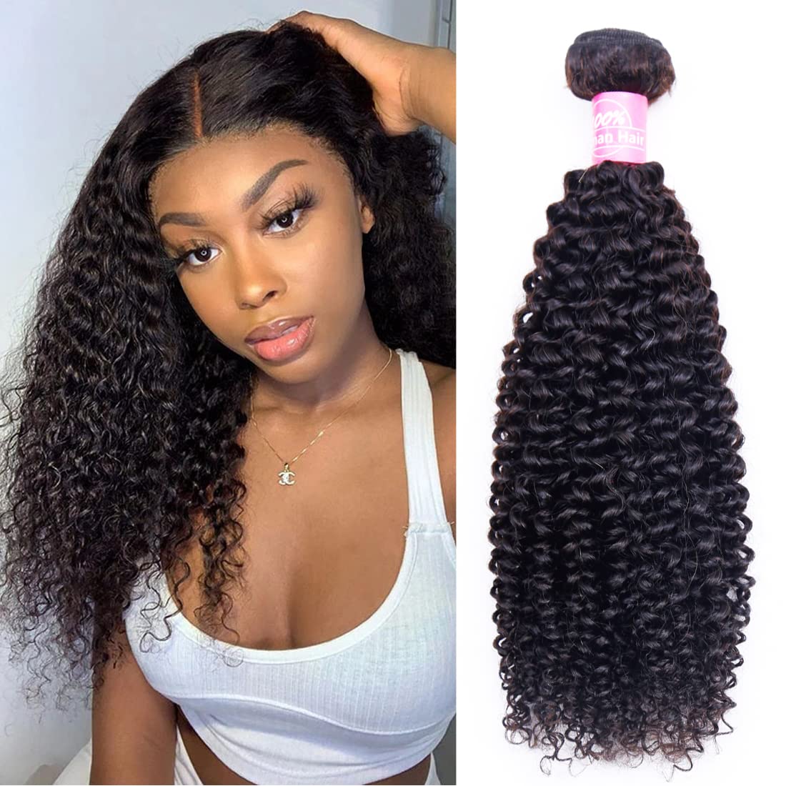 Peruvian Kinky Curly Hair 1 Bundle 30inch Unprocessed Virgin Curly Human Hair Bundles Natural Black Color Kinky Curly Bundles Hair Weft Weave
