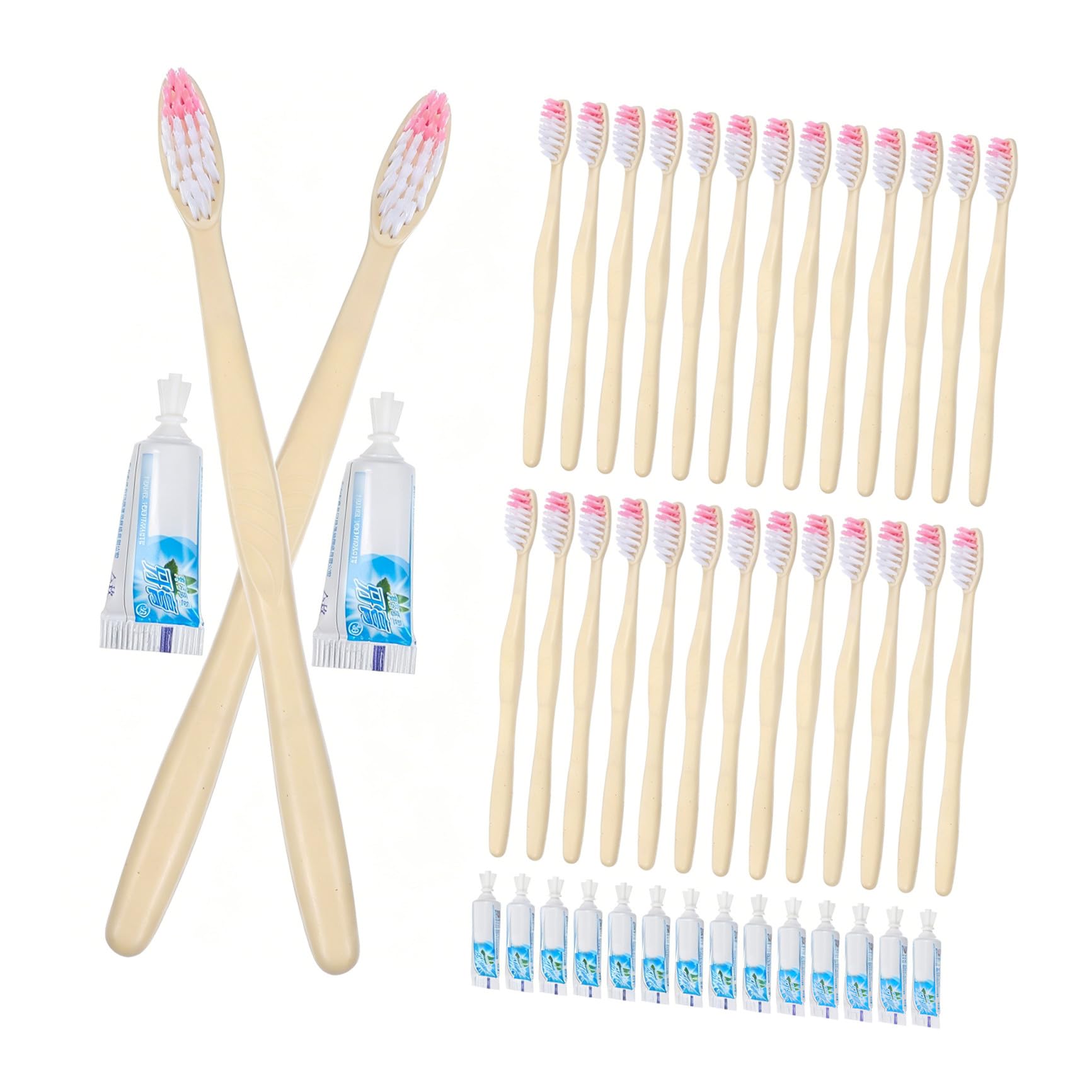 Set Plastica con Dentifricio Spazzolino da Denti Monouso 100 Pezzi | Hotel, Confezione Singola, Accessorio Incluso Dentifricio, Pratico per Uscite fuori Casa, Formato Portatile Stile Casuale