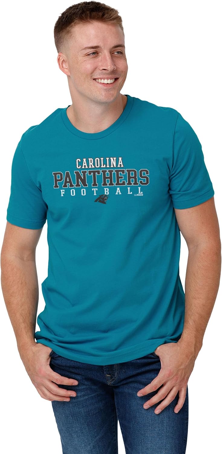 FOCO NFL Mens NFL Team Football Wordmark Shirt Short Sleeve T-Shirt