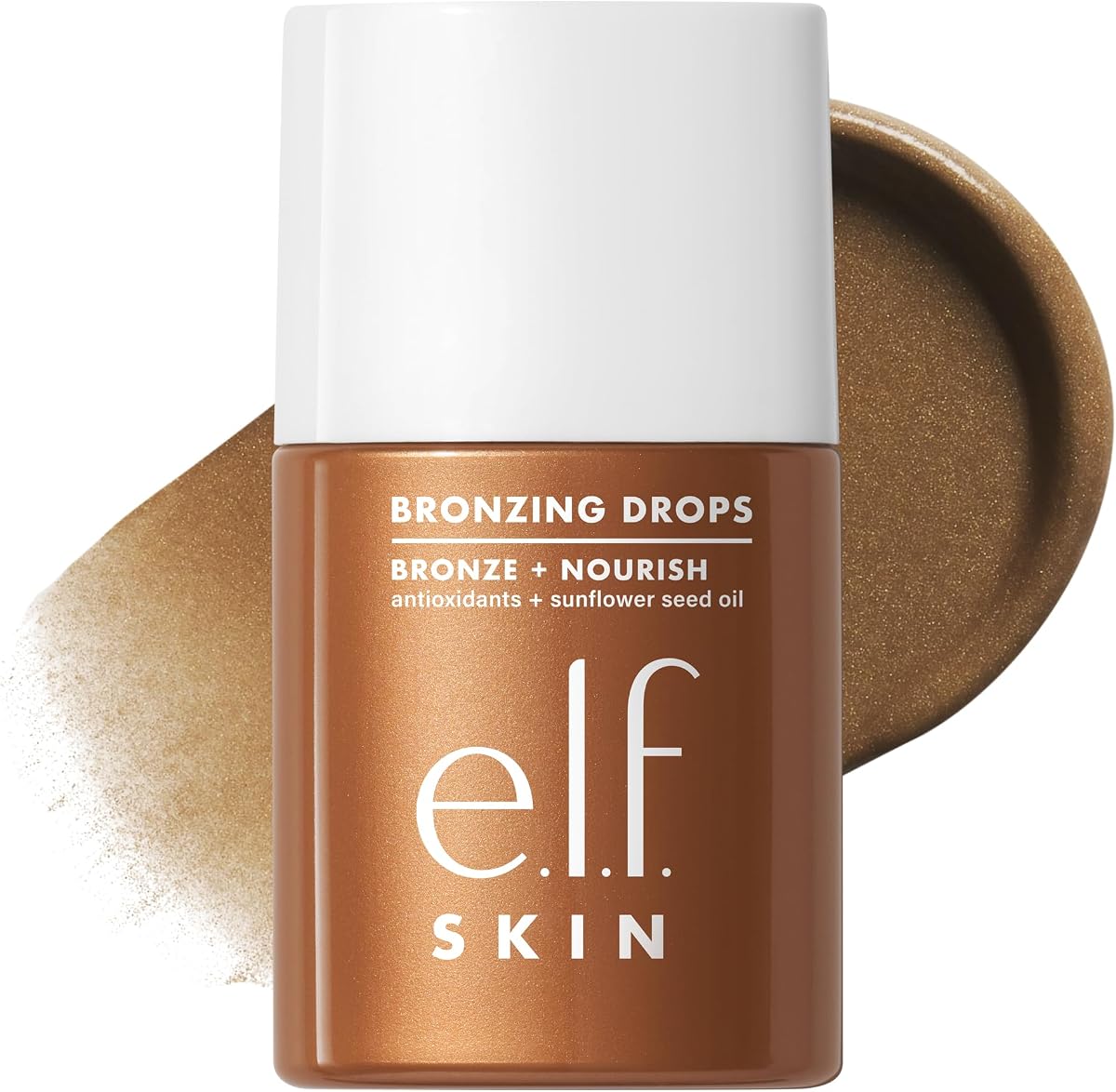 e.l.f. SKIN Bronzing Drops, Copper Gold (Copper Deep Bronze Shimmer) | Liquid Face Tinted Serum with Vitamin E & Sunflower Oil, Shimmer Finish, Vegan & Cruelty-Free, Copper Gold