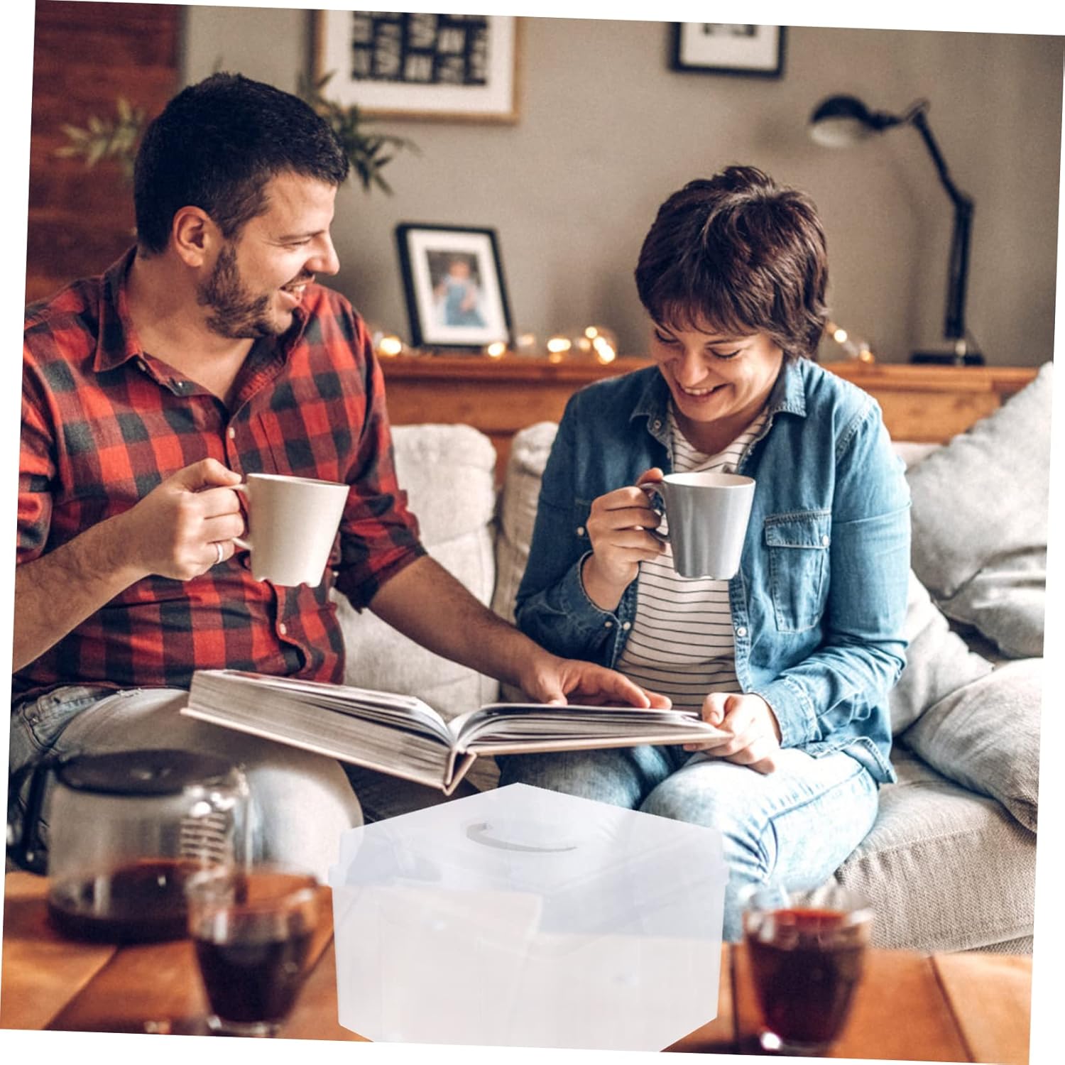 1set Multi-functional Photo Organizer Storage Boxes Transparent Cases for Photos Postcards and Items Easy to Open Portable Design for Tidy Home Organization