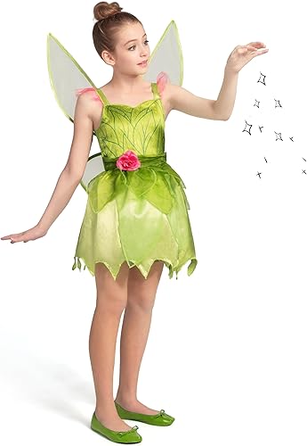 Miniatura 3 de Spooktacular Creations Disfraz de hadas para niñas, vestido de disfraz de hada verde, vestido de tutú de hadas para niños, fiesta de Halloween