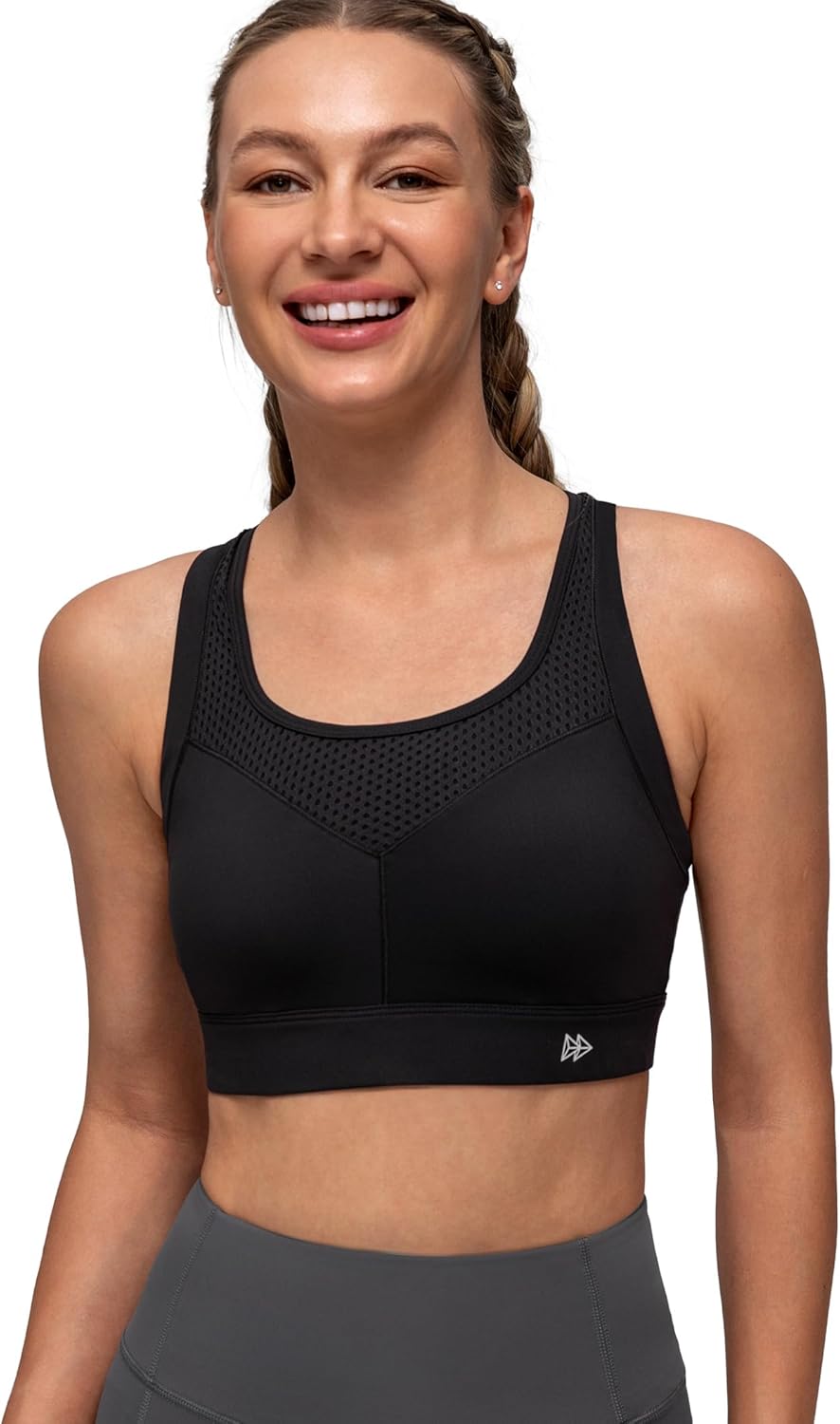 Yvette Racerback Sports Bras for Women High Support Running Supportive Sports Bra with Sewn in Pads
