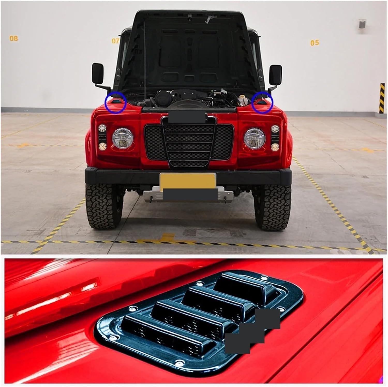 Car Side Front Engine Hood Bonnet Vents Cover Land Fit For Rover Defender 90 110 130 Air Outlet Flow Intake Vent Scoop Trim Cover Engine hood vents