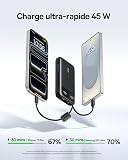 Baseus FC11 Powerbank Compact 45W 20000mAh avec 2 Câbles USB-C Intégrés, CCC Certifiée Batterie Externe PD Charge Rapide, Mini Power Bank pour iPhone 17/16/15 Pro Max, Samsung Galaxy S25/S24, Noir - 2
