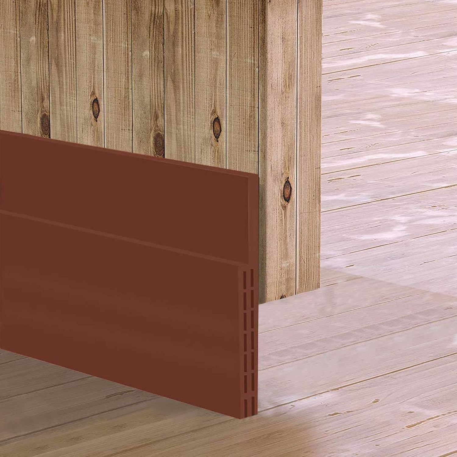 Upgrade Huge Gap Door Draft Stopper, 3-2/5″W Widened Door Sweep for Interior and Exterior Doors – Guard Against Drafts, Dust, Noise and Unwanted Animals (3-2/5″W x 39″ L, Brown)…